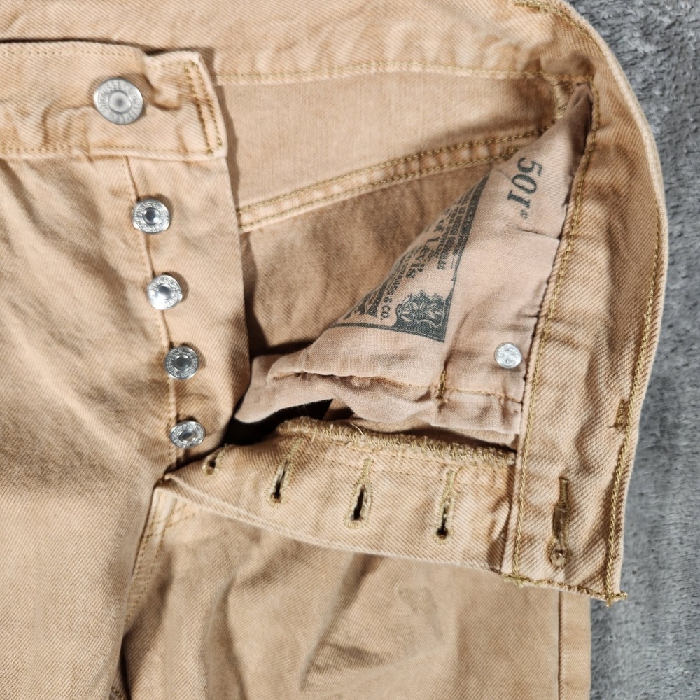 Levi's 501 Original Fit Jeans Womens 27x32 Tan Excellent Straight Leg Button Fly - Picture 6 of 15